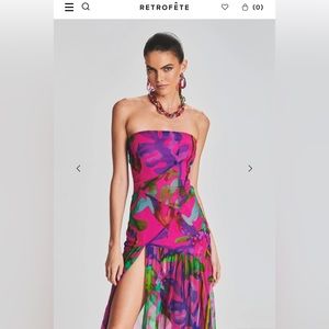 Tropical Havana silk dress pink fuchsia